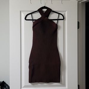 Babiton Bodycon Dress, Size Small, Chocolate Brown